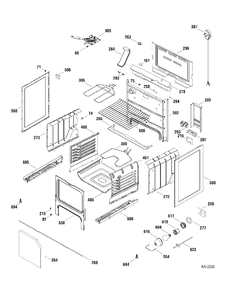 BODY PARTS Diagram and Parts List for 137480  General Electric Range