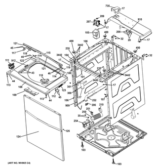 Cabinet 5 Diagram and Parts List for 2671532210  General Electric Washer Dryer Combo