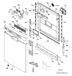 Part Location Diagram of WD35X10393 GE Wash Arm Kit