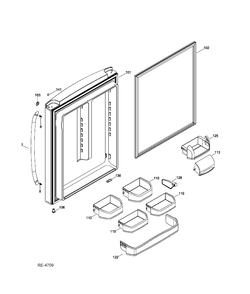 FF DOOR Diagram and Parts List for GDRC3KBYCRWW  General Electric Refrigerator