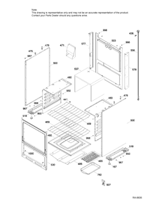 BODY PARTS Diagram and Parts List for MGAS724EL5WW  General Electric Range