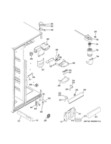 Fresh Food Section Diagram and Parts List for GZS22DMJJFES  General Electric Refrigerator