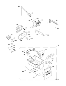 ICEMAKER-DISPENSER Diagram and Parts List for PSRS6YGZADSS  General Electric Refrigerator