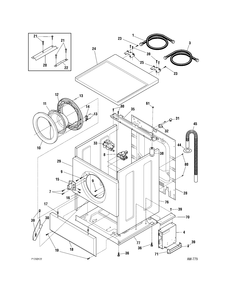 CABINET Diagram and Parts List for WCXH208H2WW  General Electric Washer