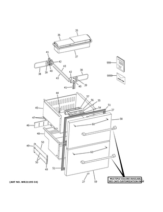 Part Location Diagram of WR14X28251 GE DISPLAY CONTROL BOX