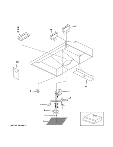 Range Hood Diagram and Parts List for JV338H2WW  General Electric Range Hood