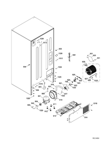 SEALED SYSTEM & MOTHERBOARD Diagram and Parts List for HBRC0FADARWW  General Electric Refrigerator
