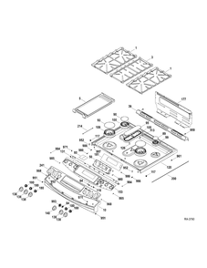CONTROLS-COOKTOP Diagram and Parts List for P2S975SER1SS  General Electric Range