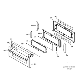 UPPER DOOR Diagram and Parts List for PCGS950SEF1SS  General Electric Range