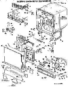 Cabinet Parts Diagram and Parts List for GSD540D-01  General Electric Dishwasher