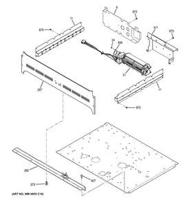 Center Spacer Diagram and Parts List for CK7500SH1SS  General Electric Wall Oven