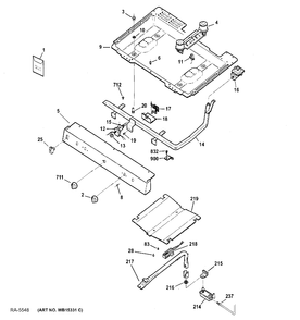 GAS & BURNER PARTS Diagram and Parts List for JCGBS10DEF1WW  General Electric Range