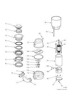 DISPOSER Diagram and Parts List for GFC522F-01  General Electric Food Waste Disposer
