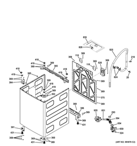 Cabinet Diagram and Parts List for GHWS8355H0MC  General Electric Washer