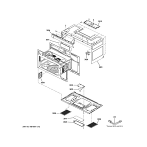 Oven Cavity Parts Diagram and Parts List for PVM9215RY1SS  General Electric Range Hood