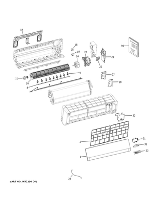 Part Location Diagram of WJ65X23038 GE REAR BRACKET