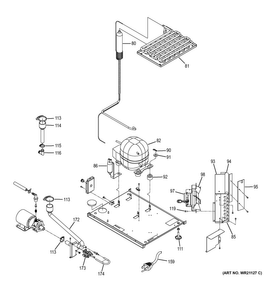 Machine Compartment Diagram and Parts List for UNC15NJBII  General Electric Ice Maker