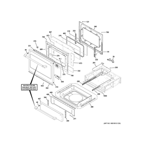 Door & Drawer Parts Diagram and Parts List for CHS90XP2M5S1  General Electric Range