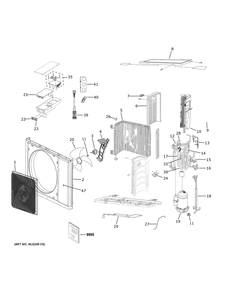 Room Air Conditioner Diagram and Parts List for ASH3036TRDFA1  General Electric Air Conditioner
