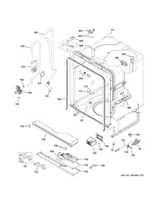Body Parts Diagram and Parts List for GDF510PGJ0BB  General Electric Dishwasher