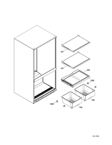 FF SHELVES Diagram and Parts List for HBQ20DTEARWW  General Electric Refrigerator