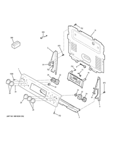 CONTROL PANEL Diagram and Parts List for JB750DJ5BB  General Electric Range