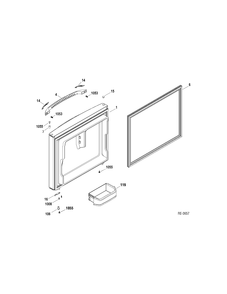 FREEZER DOOR Diagram and Parts List for GBRS0FAYARBS  General Electric Refrigerator