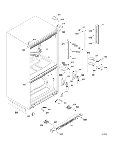 HINGE PARTS Diagram and Parts List for PDRF0MBXBRWW  General Electric Refrigerator