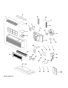 Room Air Conditioner Diagram and Parts List for AH12H12E3BK1  General Electric Air Conditioner