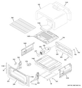 Upper Oven Diagram and Parts List for JGB860DEJ3WW  General Electric Range