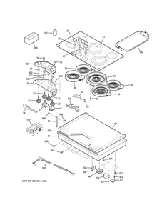 CONTROL PANEL & COOKTOP Diagram and Parts List for CP9536SJ2SS  General Electric Cooktop