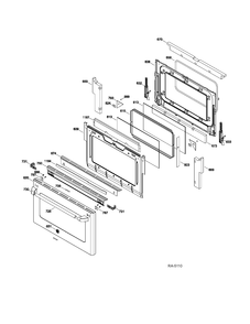 LOWER DOOR Diagram and Parts List for CCGS990SET3SS  General Electric Range