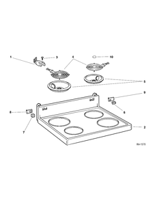 COOKTOP Diagram and Parts List for GRSF3201ZWW-6  General Electric Range