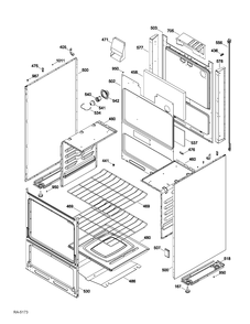 BODY PARTS Diagram and Parts List for JGAS730EL4WW  General Electric Range