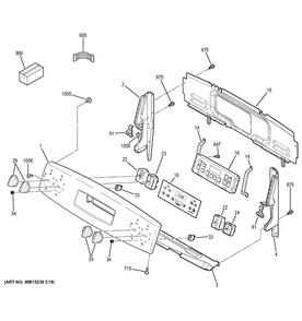 Control Panel Diagram and Parts List for JB620GF4SA  General Electric Range