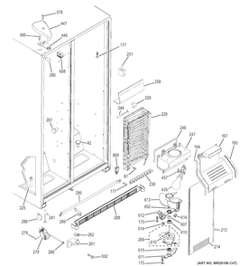 Freezer Section Diagram and Parts List for GSS20ESHDSS  General Electric Refrigerator