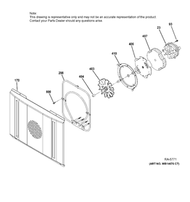 LARGE CONVECTION FAN Diagram and Parts List for ZDP486NDP7SS  General Electric Range