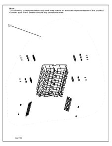 UPPER RACK ASSEMBLY Diagram and Parts List for GDF630SSK0ES  General Electric Dishwasher