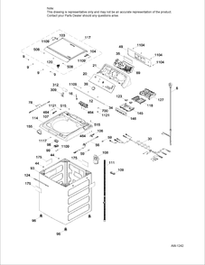 BACKSPLASH CABINET & COVER Diagram and Parts List for GTW680BMK0DG  General Electric Washer