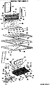 Unit Parts Diagram and Parts List for TBF23DFC  General Electric Refrigerator
