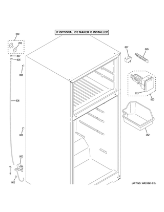 Ice Maker Diagram and Parts List for FBS15RCKMRWW  General Electric Refrigerator