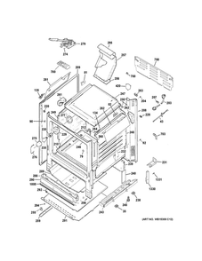 Body Parts Diagram and Parts List for JGB645SEK2SS  General Electric Range