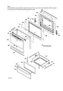 DOOR & DRAWER PARTS Diagram and Parts List for JCBS660SF3SS  General Electric Range
