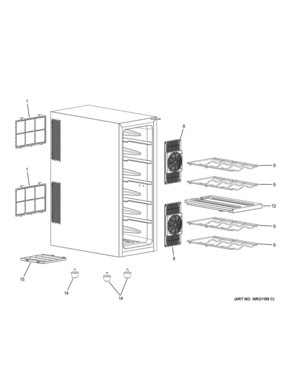 WINE CHILLER Diagram and Parts List for HVTEC12ABS  General Electric Wine and Beverage Cooler