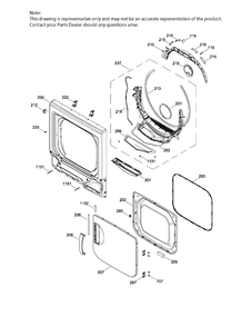 DOOR DRYER Diagram and Parts List for GUD37ESMJ0DG  General Electric Dryer