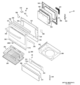 DOOR & DRAWER PARTS Diagram and Parts List for PCGB940DEF1BB  General Electric Range