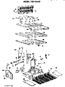Unit Parts Diagram and Parts List for TBX18LKBR  General Electric Refrigerator