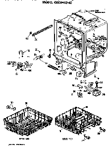 Tub/racks Diagram and Parts List for GSD940S-45  General Electric Dishwasher