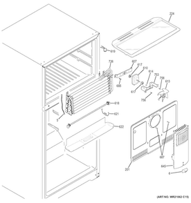 Freezer Section Diagram and Parts List for GIE18HSHERSS  General Electric Refrigerator