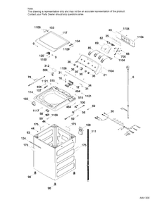 CABINET & COVER Diagram and Parts List for GTW485BMK1WS  General Electric Washer